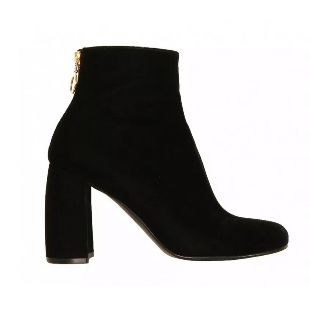Stella McCartney Velvet Suede Block Black Boots size woman US 9 (euro 40) w/ box